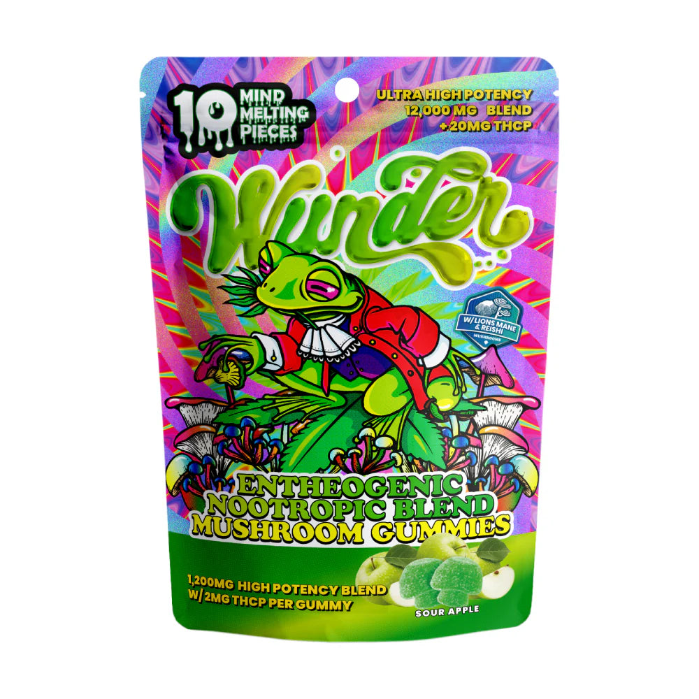 Wunder High Potency Entheogenic Mushroom gummies 10ct 5pkgs per display box