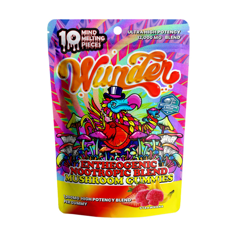 Wunder High Potency Entheogenic Mushroom gummies 10ct 5pkgs per display box