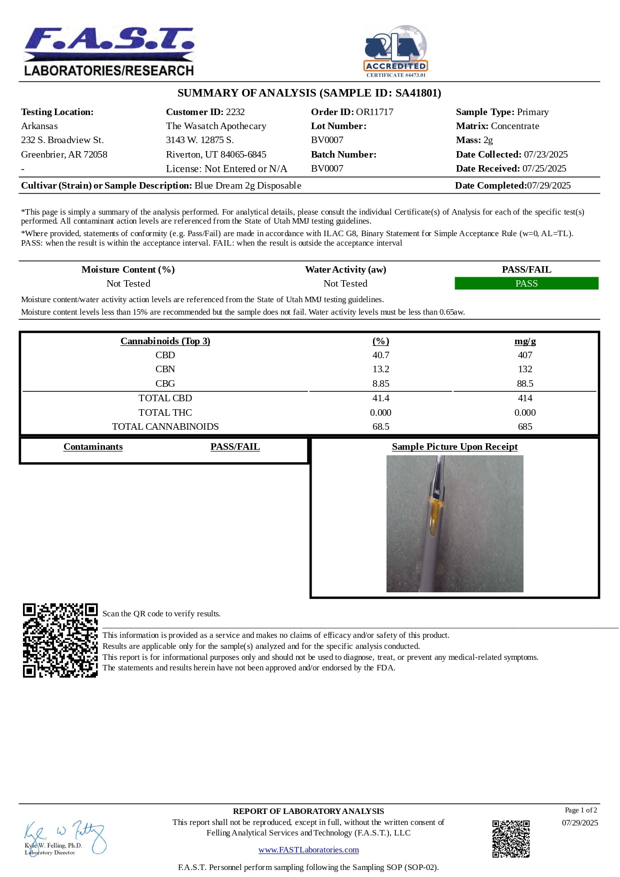 Redwood Organix CBGa 2 gram disposables 1ct 10/box