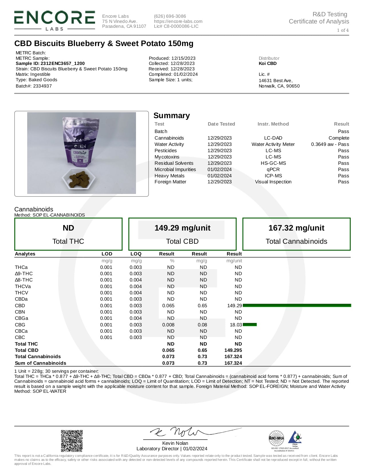 Koi Pet Biscuits 30ct/pk 6pkgs/order