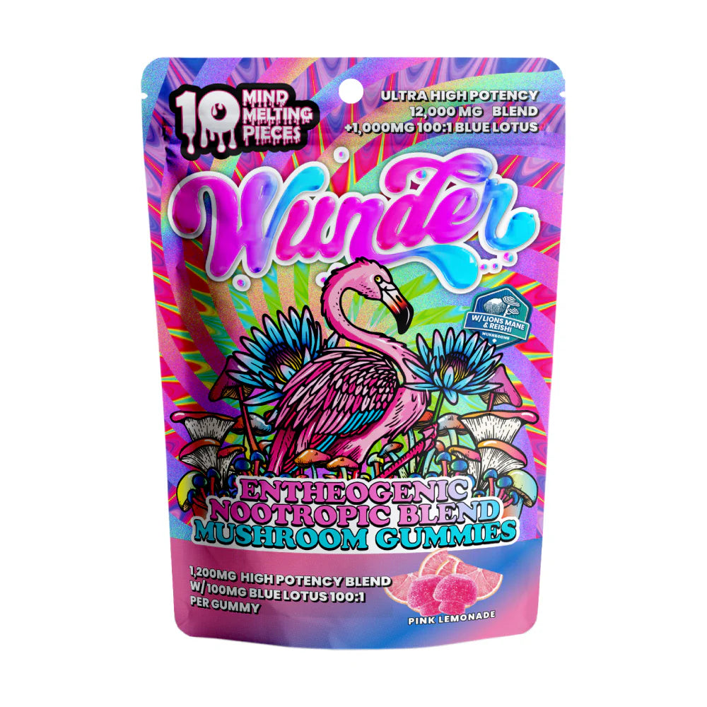 Wunder High Potency Entheogenic Mushroom gummies 10ct 5pkgs per display box
