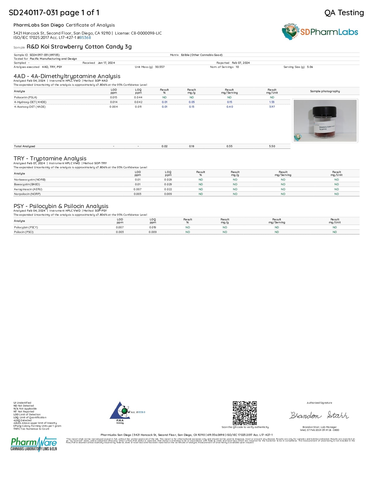Koi Muscimind gummies 10ct/pk 10pks/box