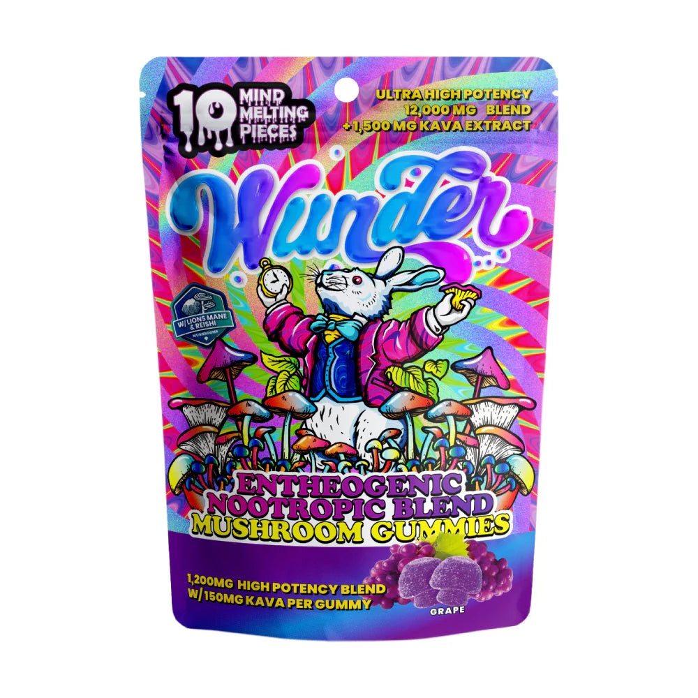 Wunder High Potency Entheogenic Mushroom gummies 10ct 5pkgs per display box
