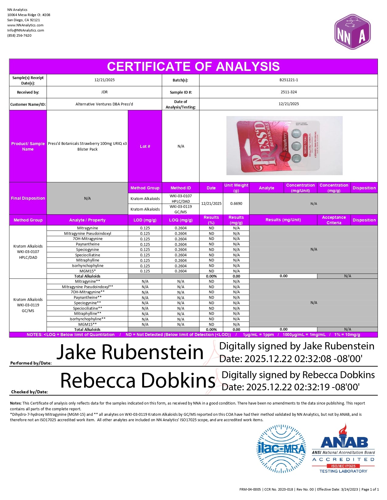 Press'd Botanical's 3ct/pk 10pk/displaybox