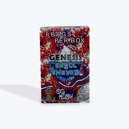 Wasatch Apothecary Chill Chews. 5mg THC 30ct/pk 8pkgs/display box