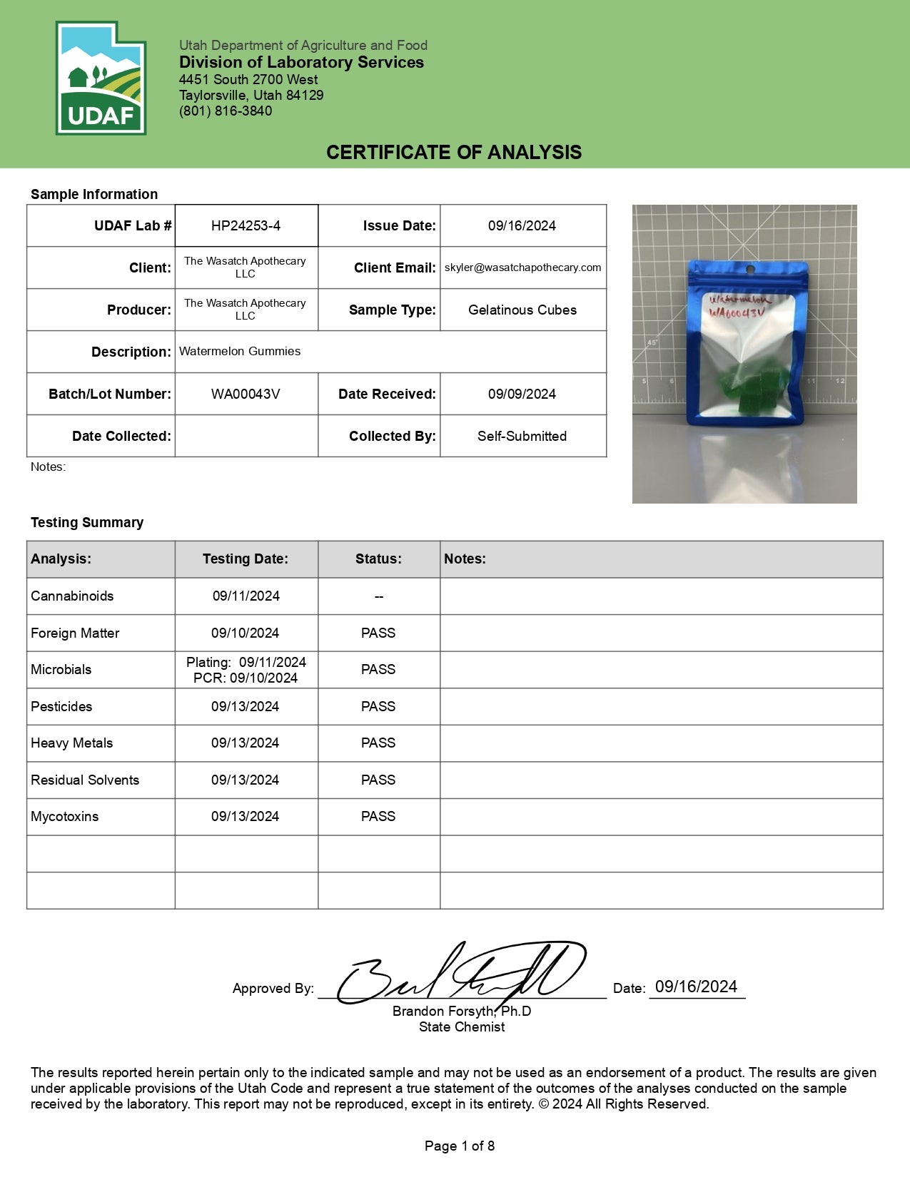 Wasatch Apothecary Chill Chews. 5mg THC 30ct/pk 8pkgs/display box