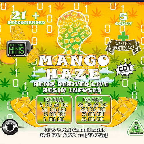 Wasatch Apothecary Baked Bytes Mini's. 5mg THC 30ct/pk 8pkgs/display box