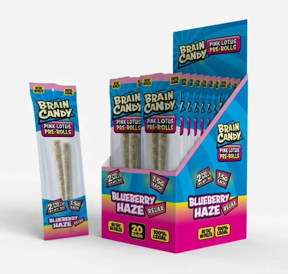 Brain Candy Pink Lotus PreRolls 1.5 Gram 2ct/pk 20pk/display box