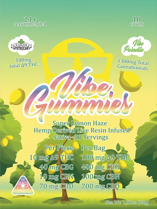 Wasatch Apothecary Edibles 15mg THC(Legacy) 10ct/pk 10pkgs/order